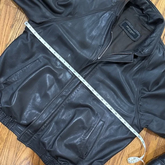 Bruno Magli Vintage Brown Leather Jacket - Picture 3 of 8